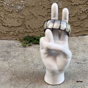 Vintage, Metal, Abolone Shell Tile Bangle